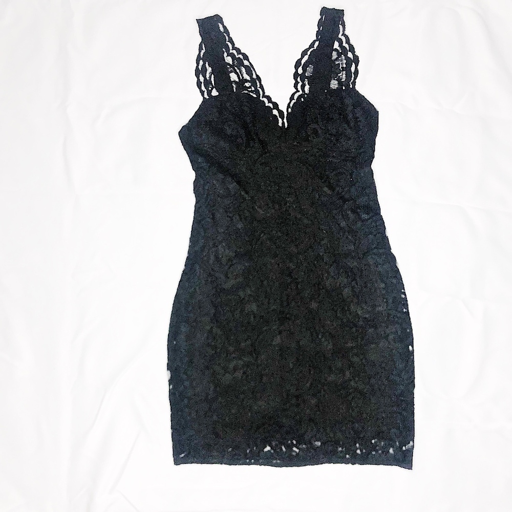 TOPSHOP Black Lace Mini Dress, Sz 4